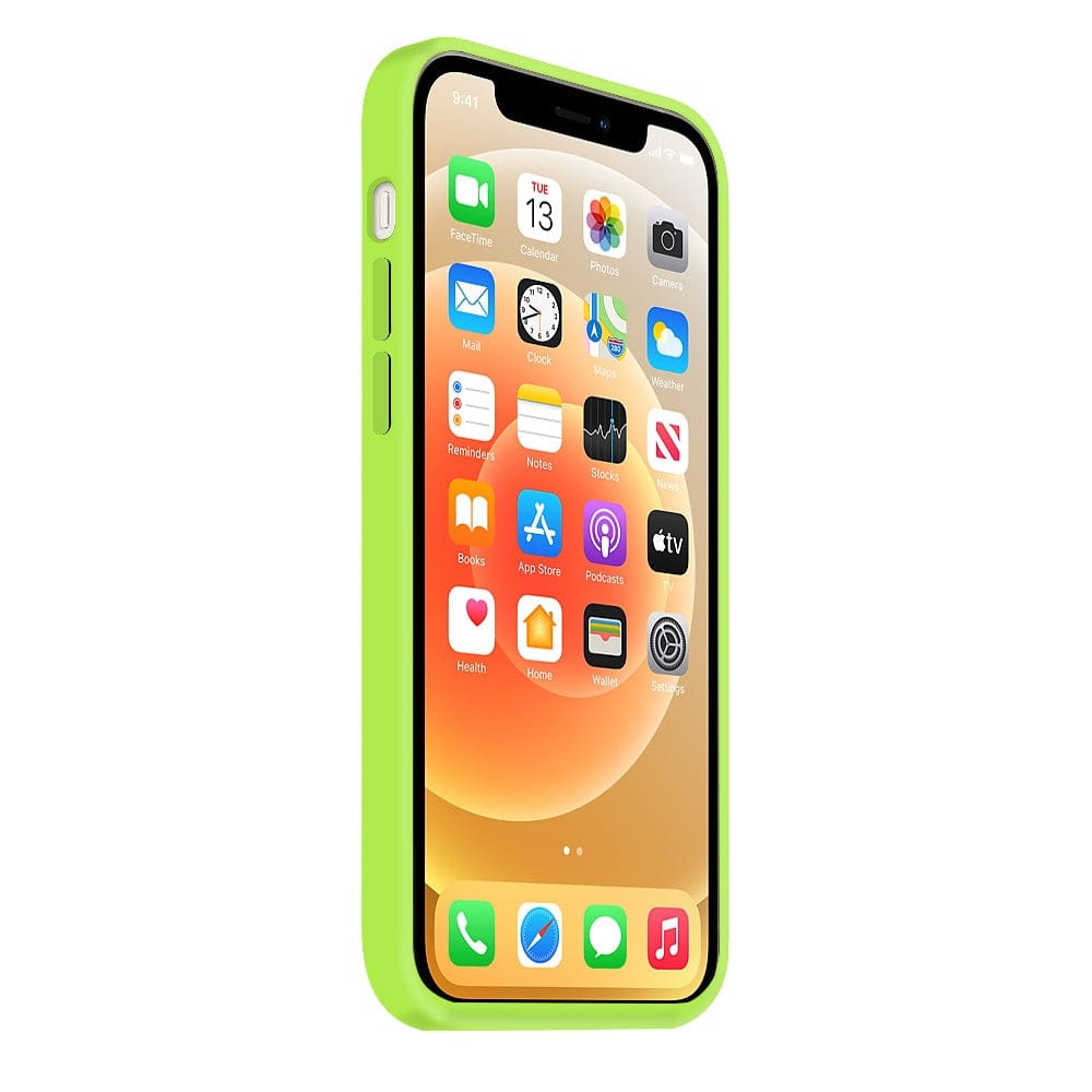 Coque Silicone BeColor Fine et Légère pour iPhone 14 Pro Max, Intérieur Microfibre - Vert pomme - ABYTONPHONE