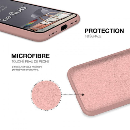 Coque Silicone BeColor Fine et Légère pour iPhone 14 Pro Max, Intérieur Microfibre - Rose clair - ABYTONPHONE