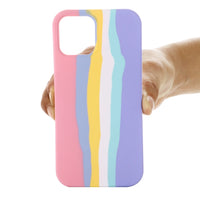 Coque en Silicone Arc En Ciel Pastel pour iPhone 15 Pro - ABYTONPHONE