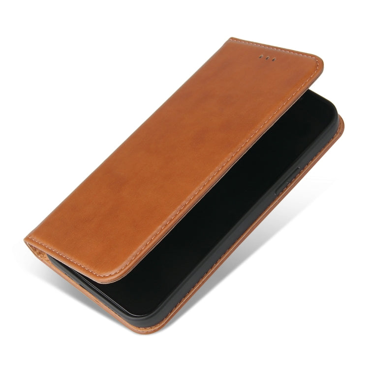 Étui en cuir marron à rabat horizontal avec support et fentes pour cartes iPhone 15 pro - ABYTONPHONE