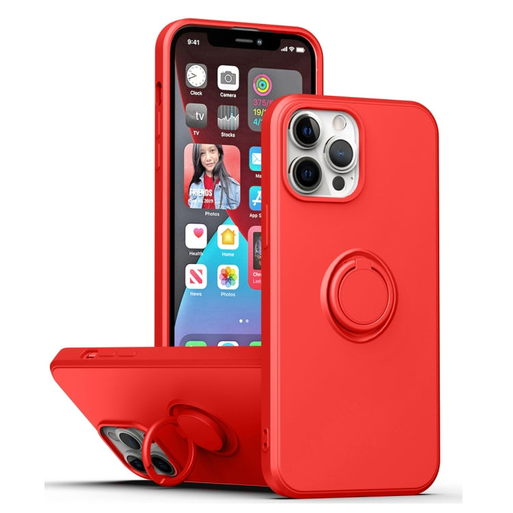 Coque Ring en silicone rouge avec anneau intégré pour iPhone 14 - ABYTONPHONE