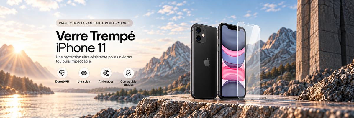 Verre trempé iPhone 11 – bannière collection Abytonphone