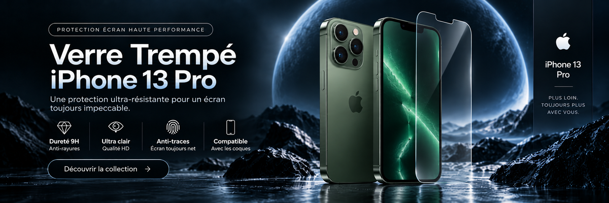 Verre trempé iPhone 13 Pro – bannière collection Abytonphone