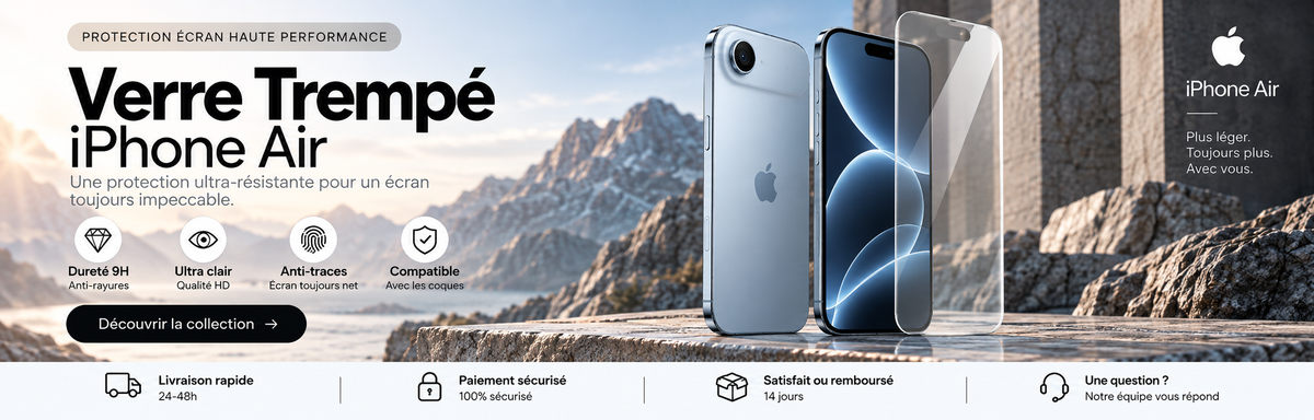 Verre trempé iPhone Air – bannière collection Abytonphone