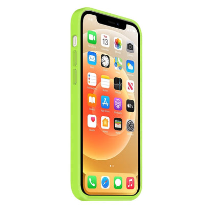 Coque Silicone BeColor Fine et Légère pour iPhone 14 Pro Max, Intérieur Microfibre - Vert pomme - ABYTONPHONE