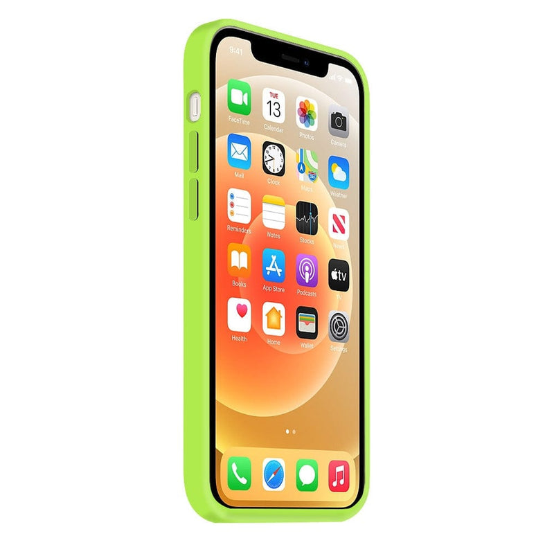 Coque Silicone BeColor Fine et Légère pour iPhone 14 Pro Max, Intérieur Microfibre - Vert pomme