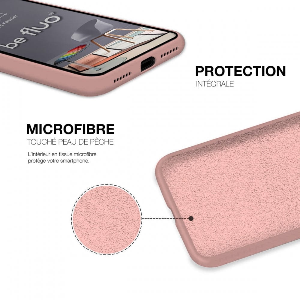 Coque Silicone BeColor Fine et Légère pour iPhone 14 Pro , Intérieur Microfibre - Rose clair