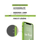 Coque Silicone BeColor Fine et Légère pour iPhone 14 Pro, Intérieur Microfibre - Vert pomme