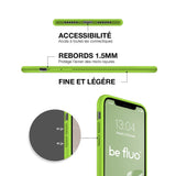 Coque Silicone BeColor Fine et Légère pour iPhone 14 Pro Max, Intérieur Microfibre - Vert pomme