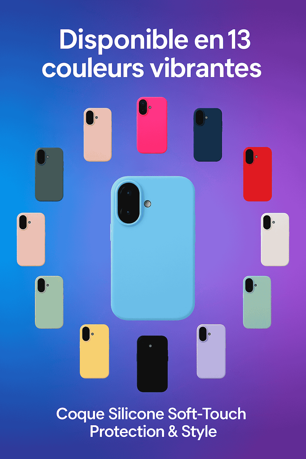 Coque Silicone Premium pour iPhone 17 – Anti-Choc & Soft-Touch