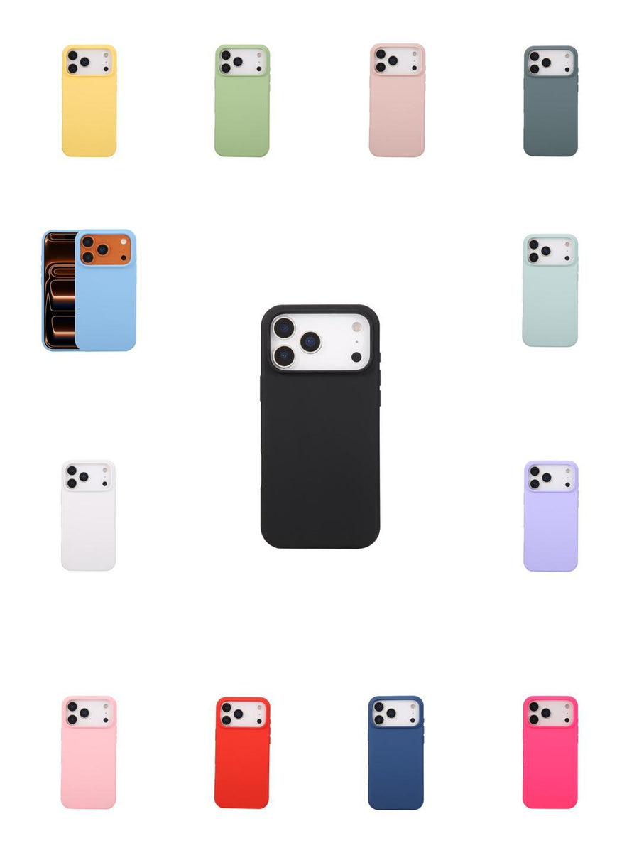 Coque silicone iPhone 17 Pro Soft-Touch anti-choc – 13 couleurs disponibles