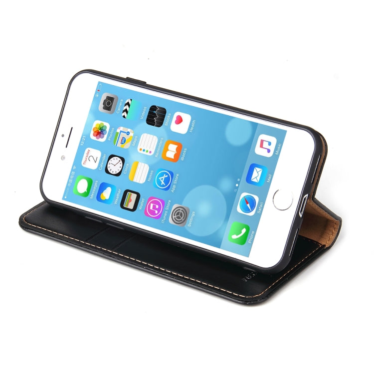 Étui en cuir noir à rabat horizontal avec support et fentes pour cartes iPhone 7 / 8 / SE 2020/ SE 2022