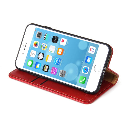 Étui en cuir rouge à rabat horizontal avec support et fentes pour cartes iPhone 7 / 8 / SE 2020 / SE 2022