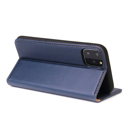 Étui en cuir bleu nuit à rabat horizontal avec support et fentes pour cartes iPhone 13 / 13 Pro