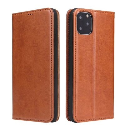 Étui en cuir marron à rabat horizontal avec support et fentes pour cartes iPhone 13 Mini