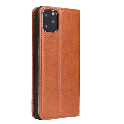 Étui en cuir marron à rabat horizontal avec support et fentes pour cartes iPhone 13 Mini