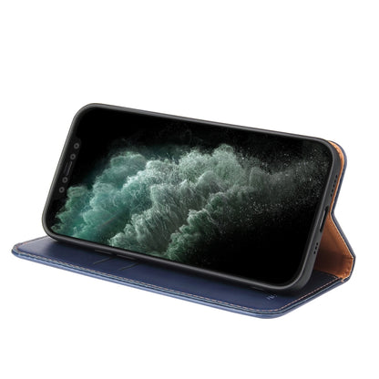 Étui en cuir bleu nuit à rabat horizontal avec support et fentes pour cartes iPhone 14 Pro Max