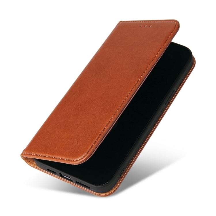 Étui en cuir marron à rabat horizontal avec support et fentes pour cartes iPhone 12 Pro Max