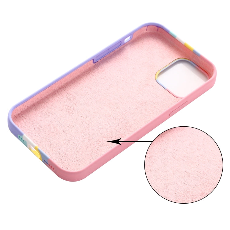 Coque en Silicone Multicolore pour iPhone 15 Plus, Intérieur Microfibre