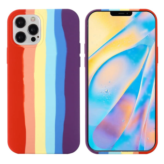 Coque en Silicone Arc En Ciel Multicolore pour iPhone 13 pro