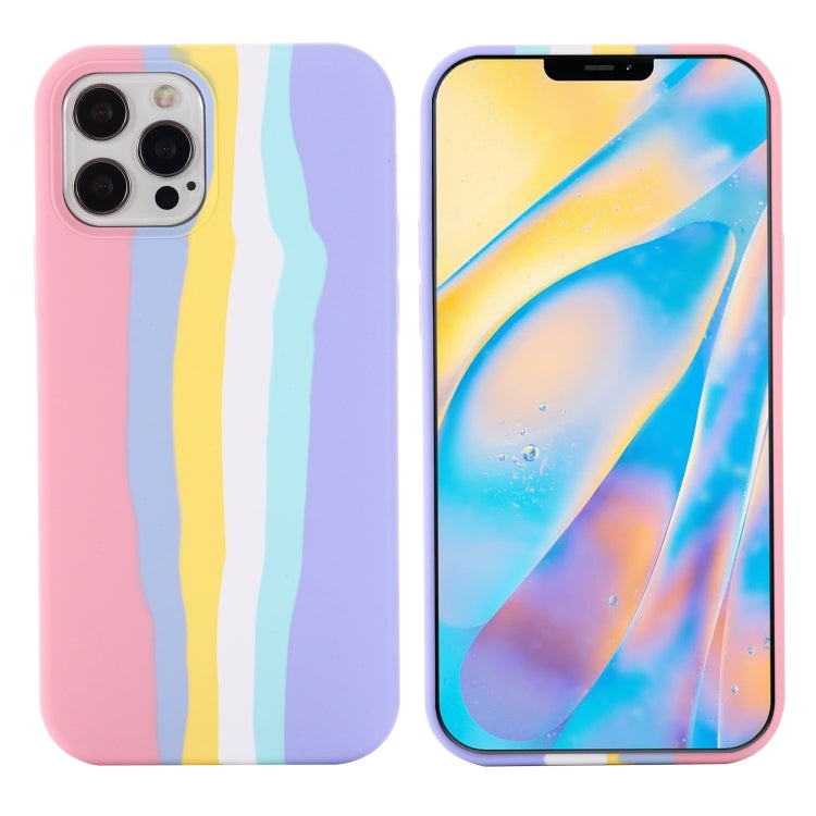 Coque en Silicone Arc En Ciel Pastel pour iPhone 15 Pro - ABYTONPHONE