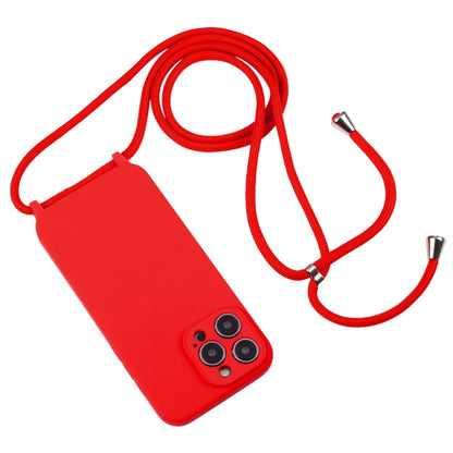 Coque en Silicone BeLace avec cordon bandoulière pour iPhone 15 Plus, Intérieur Microfibre - Rouge