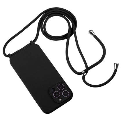 Housse de téléphone en silicone avec cordon noir pour iPhone 15 Pro - ABYTONPHONE