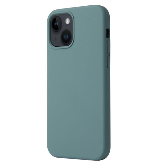 Coque Silicone BeFluo Fine et légère pour iPhone 15, Intérieur Microfibre – vert pinede