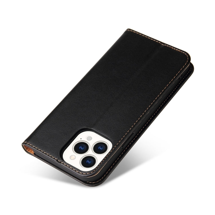 Étui en cuir noir à rabat horizontal avec support et fentes pour cartes iPhone 15 pro - ABYTONPHONE