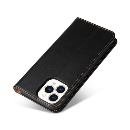 Étui en cuir noir à rabat horizontal avec support et fentes pour cartes iPhone 15 pro - ABYTONPHONE
