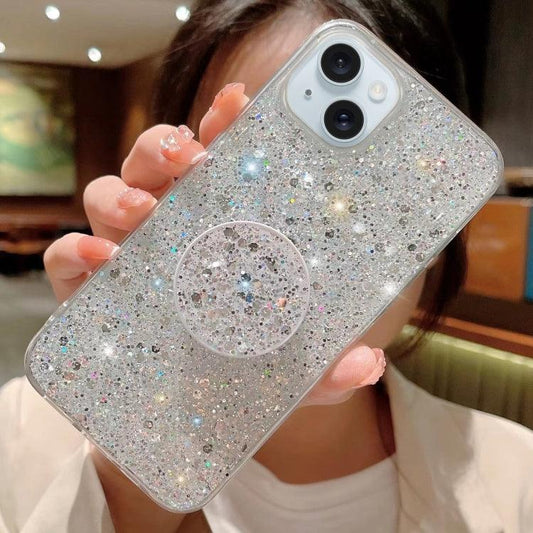 Coque à paillettes argenté avec fonction stand iPhone 14 - ABYTONPHONE