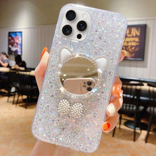 Coque à paillettes Motif Chat avec effet miroir pour iPhone 15 Pro Max - ABYTONPHONE