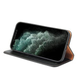 Étui en cuir noir à rabat horizontal avec support et fentes pour cartes iPhone 11 Pro Max