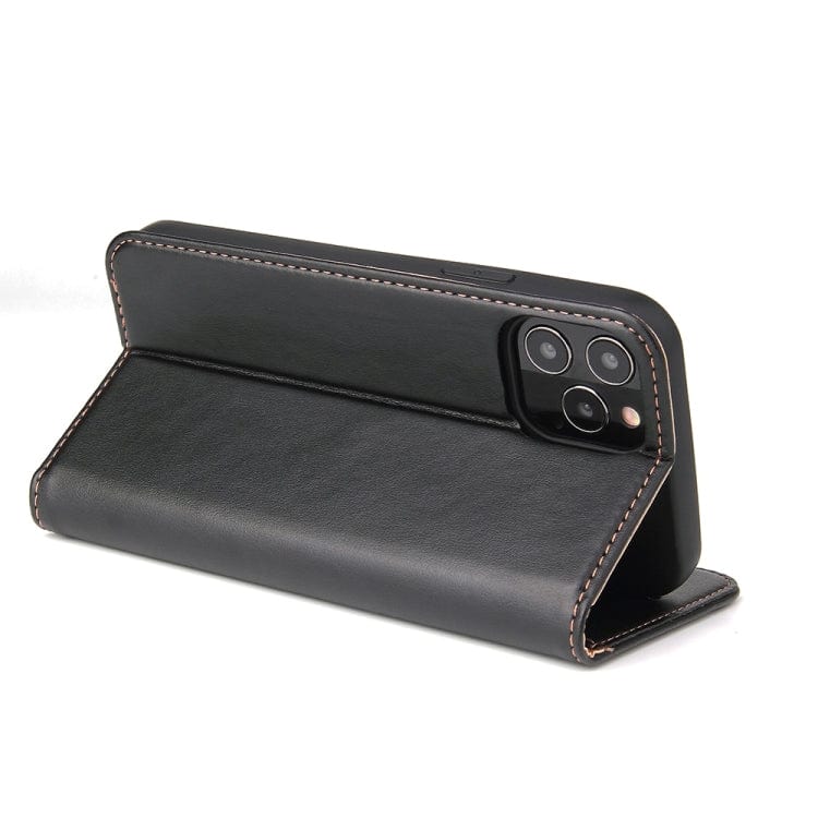 Étui en cuir noir à rabat horizontal avec support et fentes pour cartes iPhone 11 Pro Max