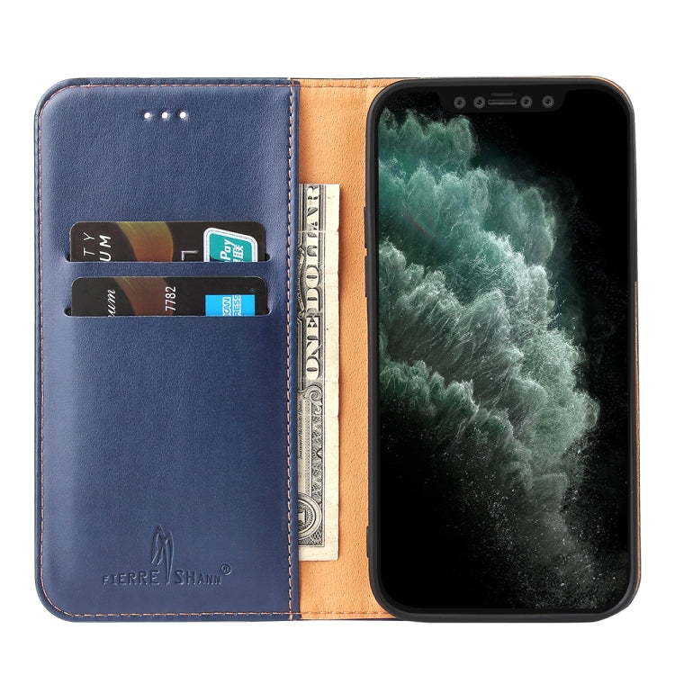 Étui en cuir bleu nuit à rabat horizontal avec support et fentes pour cartes iPhone 12 Pro Max