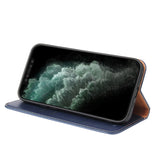 Étui en cuir bleu nuit à rabat horizontal avec support et fentes pour cartes iPhone 12 Pro Max