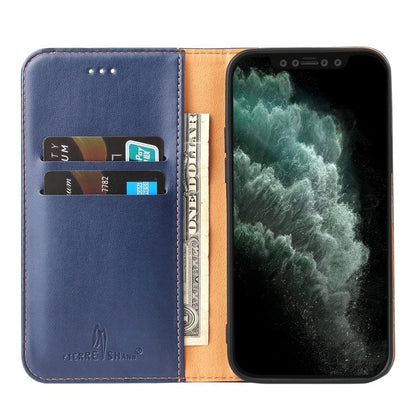 Étui en cuir bleu nuit à rabat horizontal avec support et fentes pour cartes iPhone 13 Pro Max