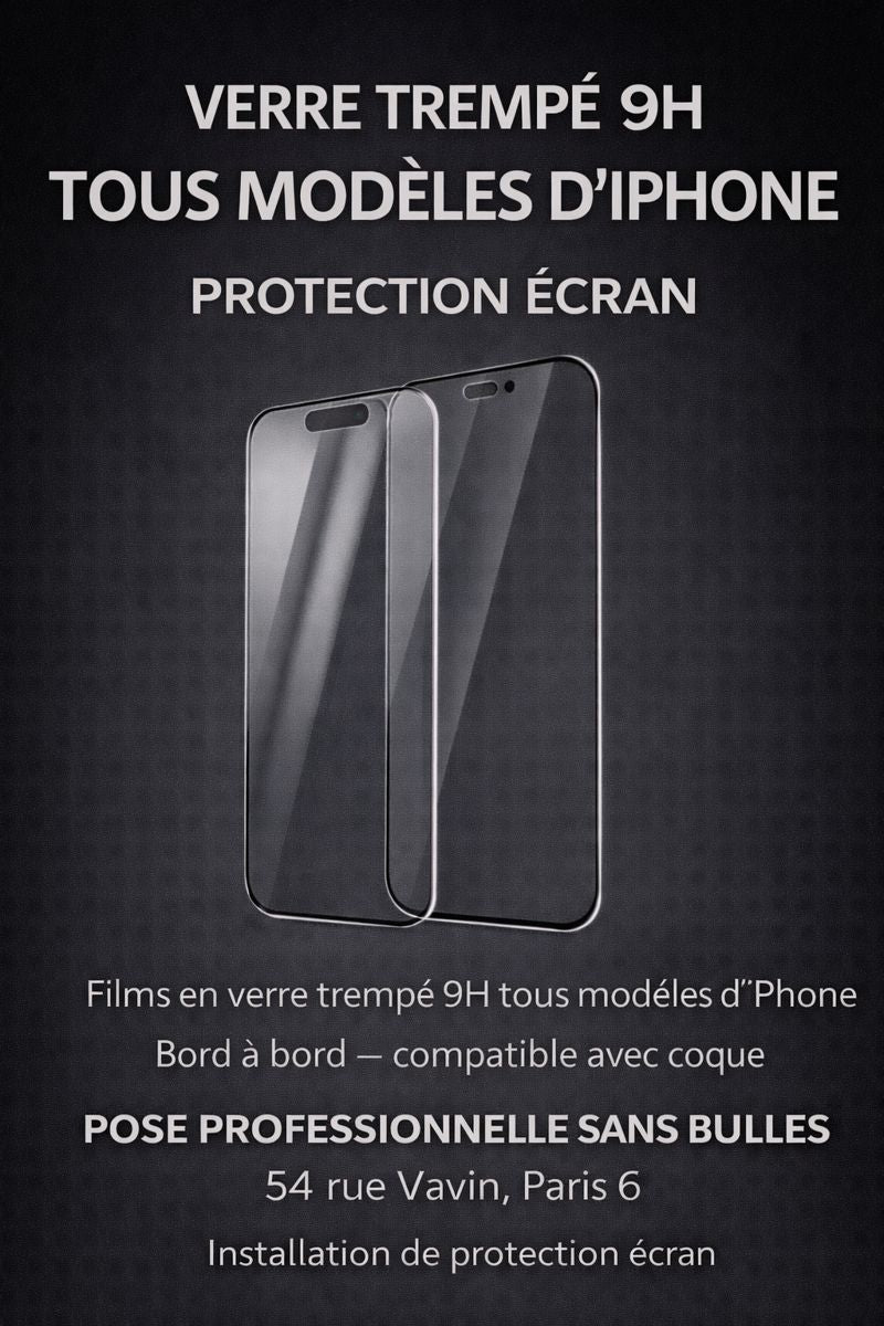 Film de protection en verre trempé pour iPhone - Protection écran ultra résistante anti-choc et anti-rayures