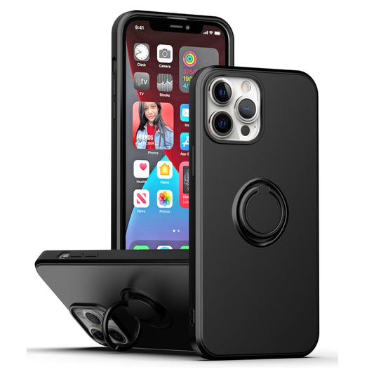 Coque Ring en silicone noir avec anneau intégré pour iPhone 15 Pro - ABYTONPHONE