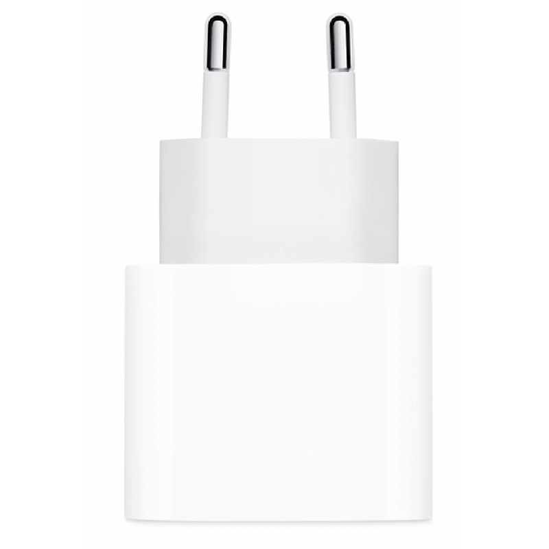 Adaptateur secteur Apple USB-C 20 W d’origine sur fond blanc