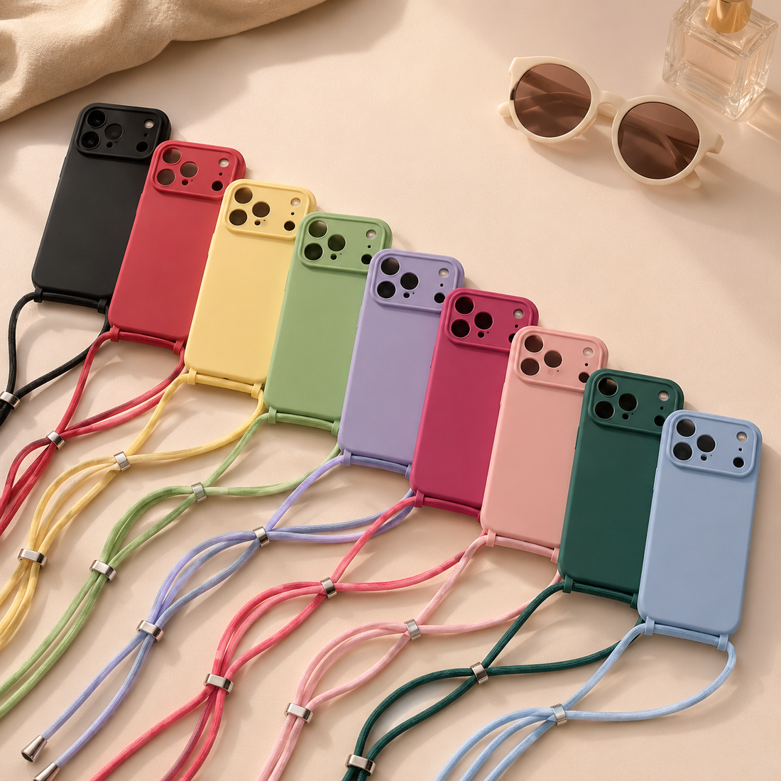 Coque iPhone 17 Pro Max avec Cordon Amovible – Silicone Anti-Choc