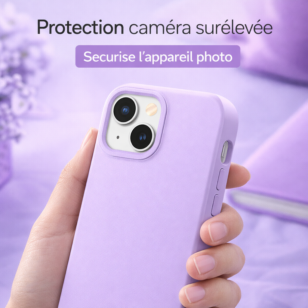 Coque RhinoShield SolidSuit Violet Lilas pour iPhone 14 avec protection caméra surélevée