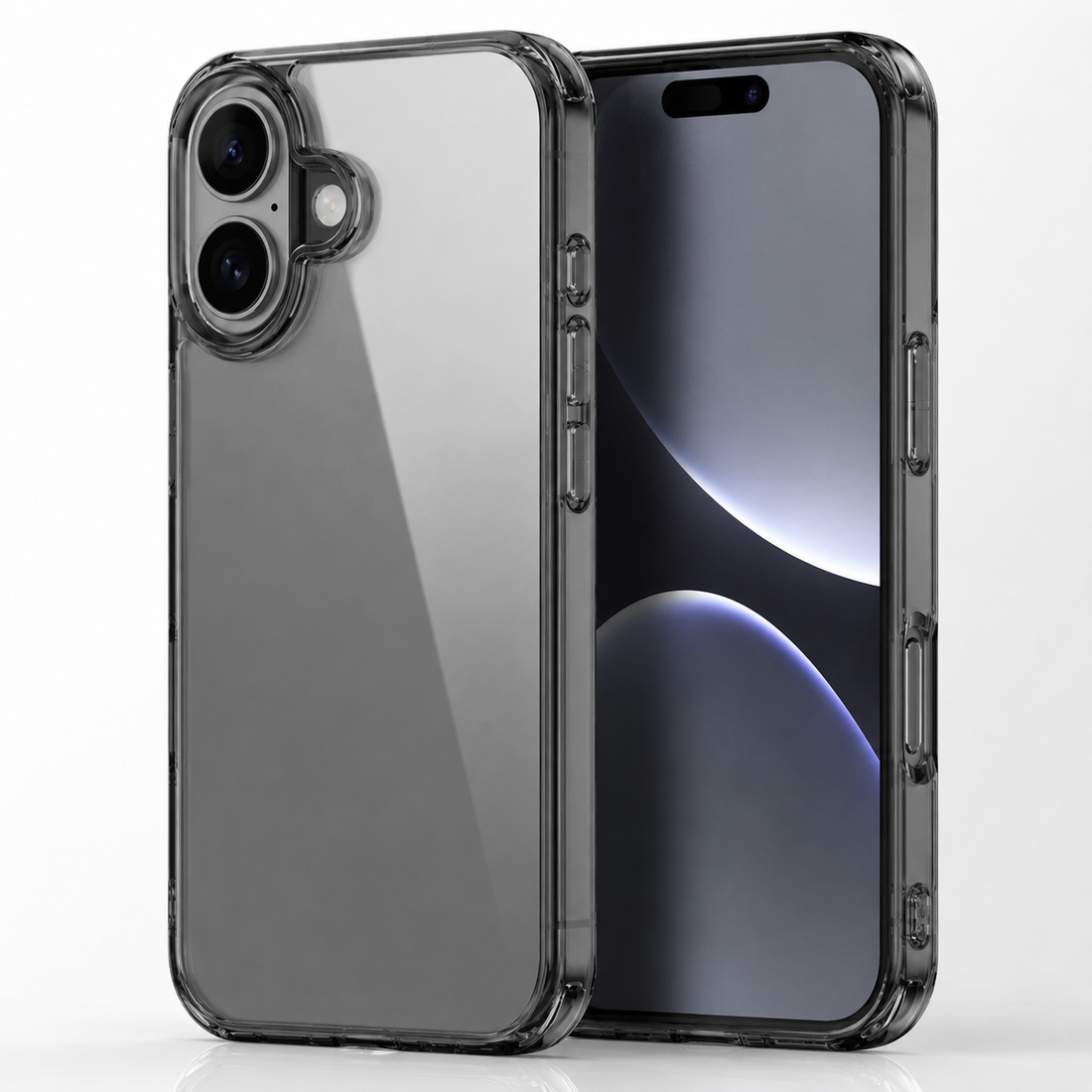 Coque iPhone 17 antichoc transparente noir vue principale
