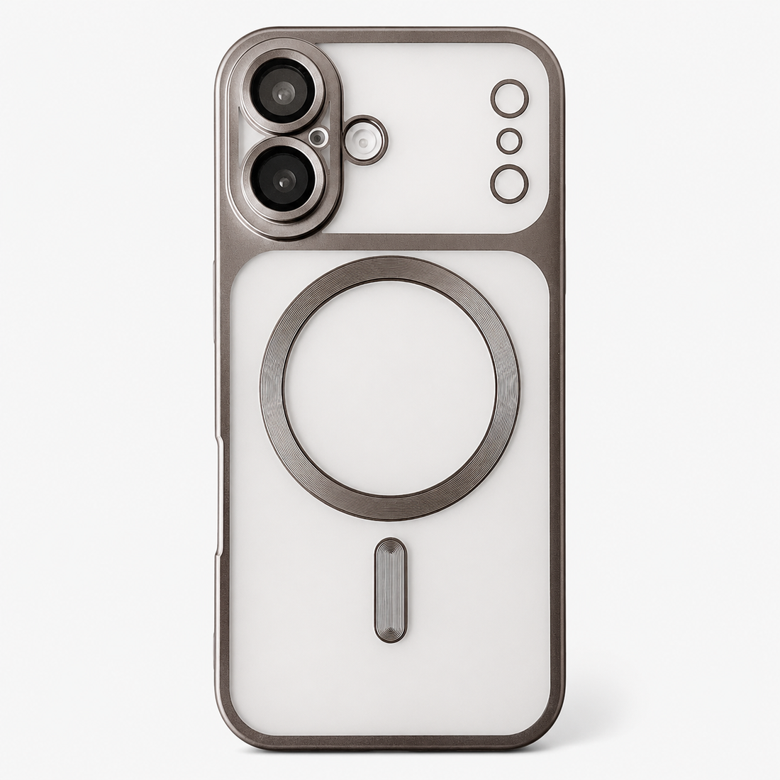 Coque iPhone 17 MagSafe transparente fumée gris packshot