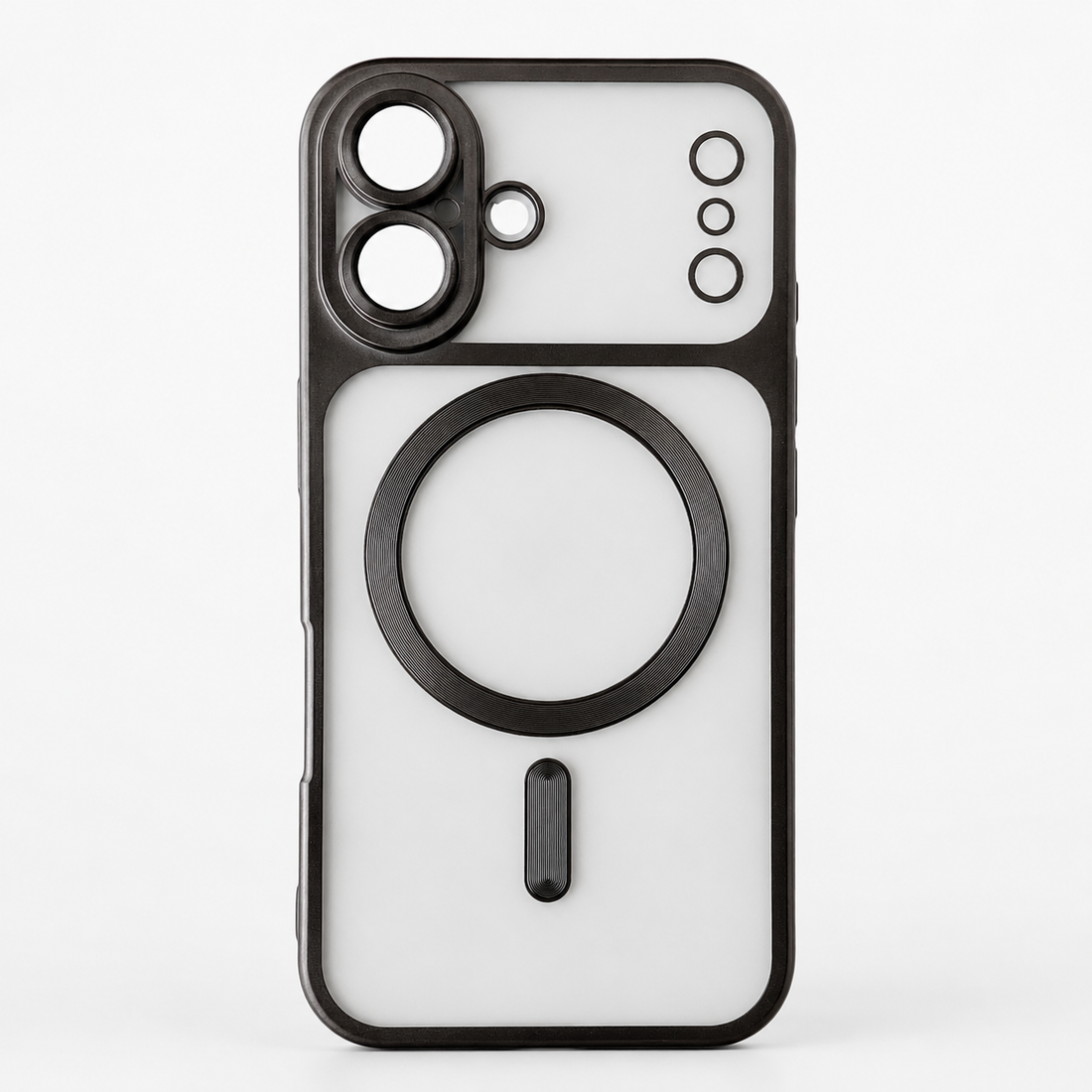 Coque iPhone 17 MagSafe transparente fumée noir packshot