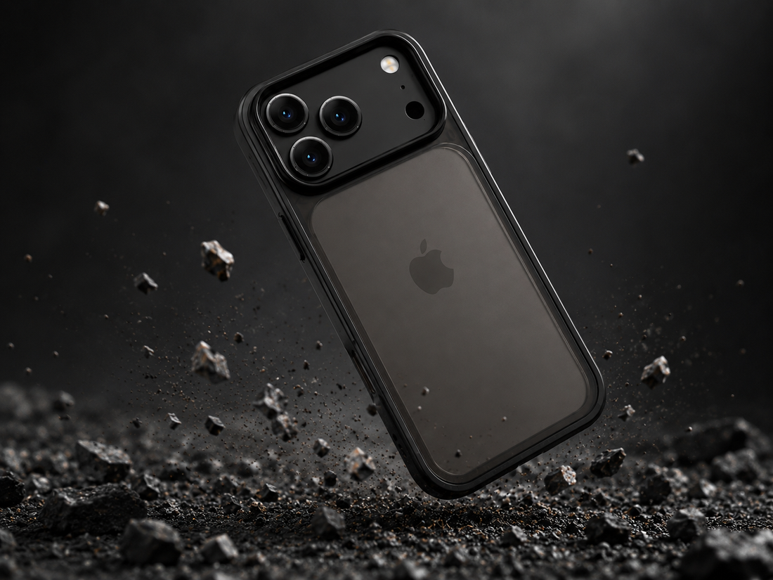 Coque iPhone 17 Pro anti-choc airbag noire PC TPU