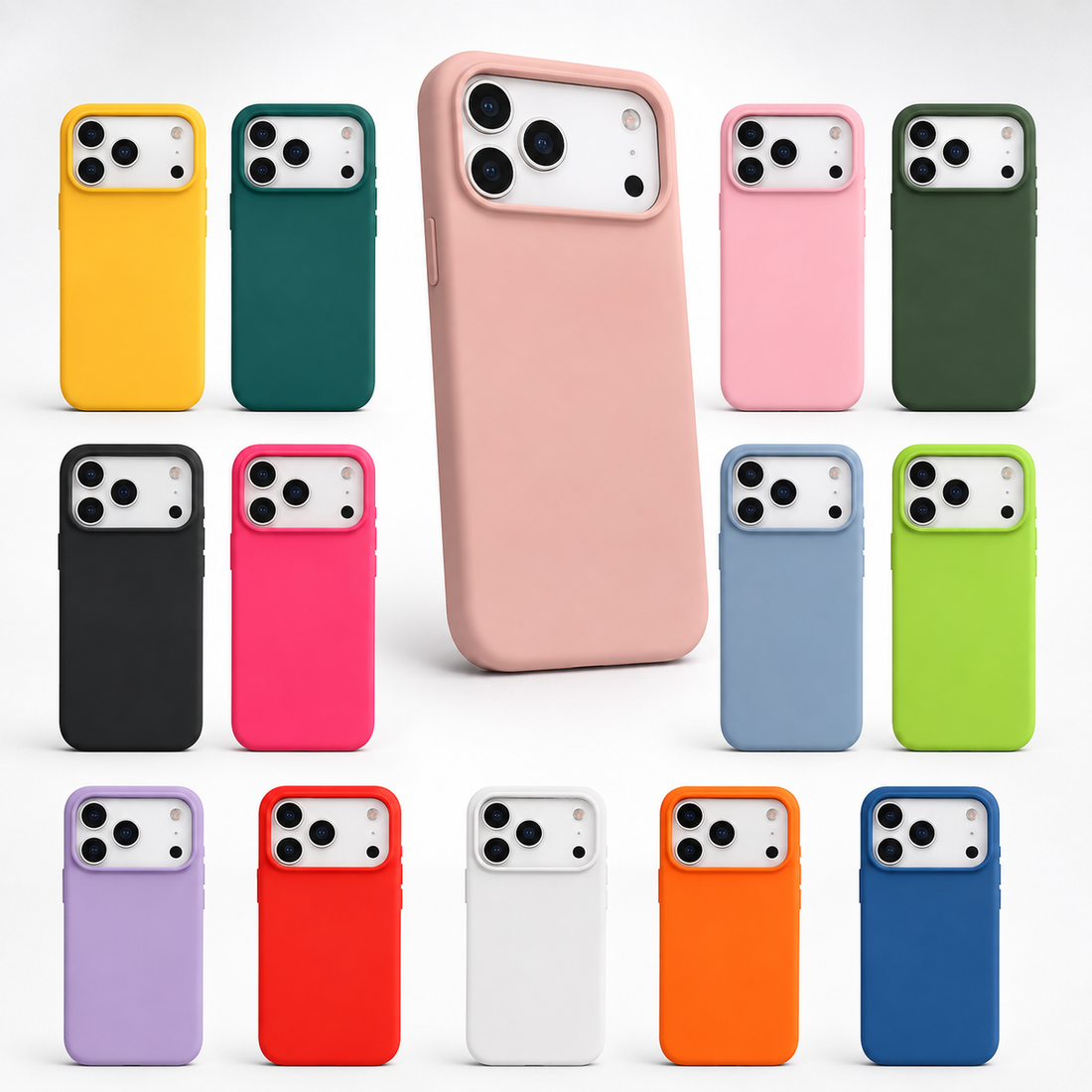 Coque iPhone 17 Pro BeColor en silicone soft touch antichoc disponible en 14 coloris