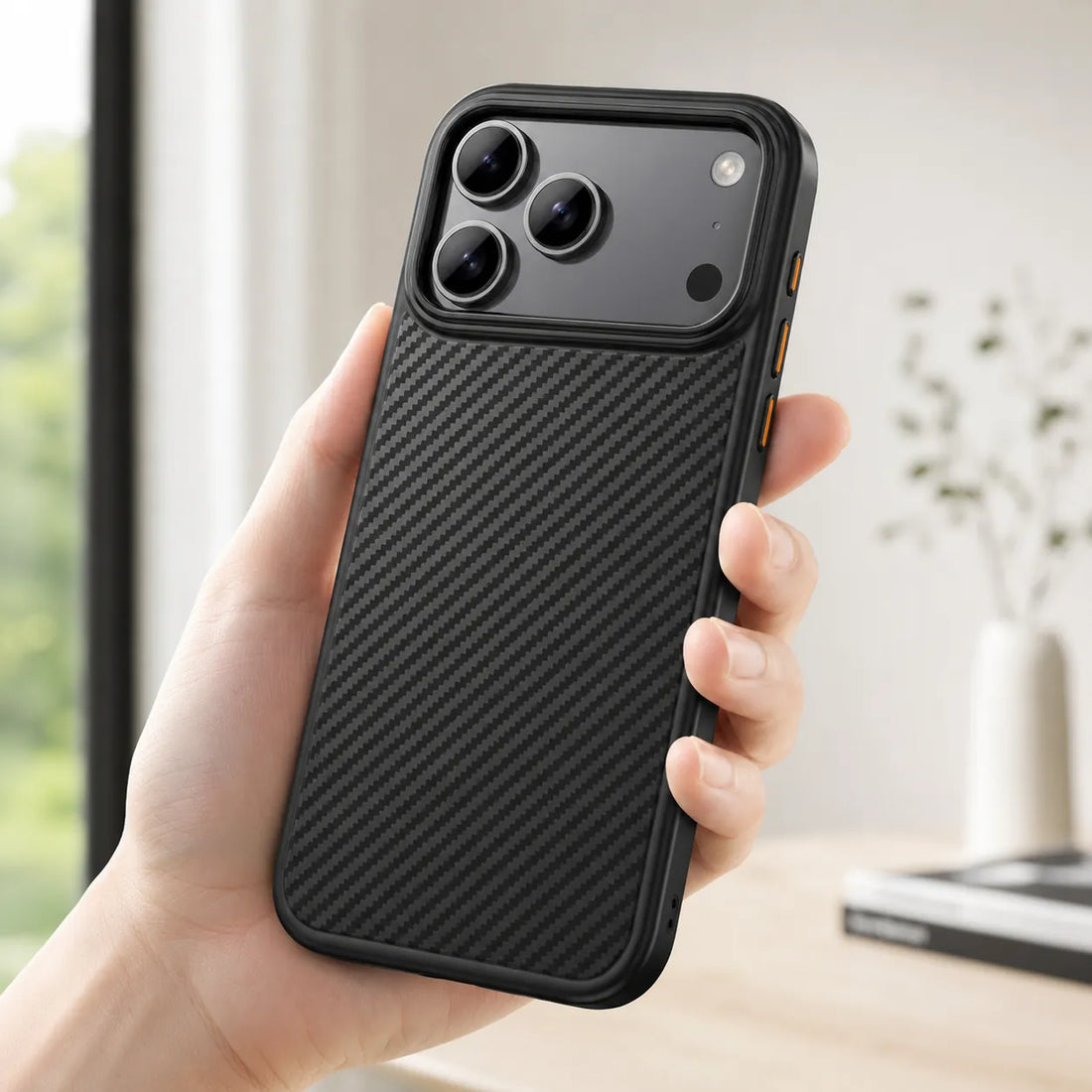 Coque iPhone 17 Pro fibre carbone MagSafe vue arrière