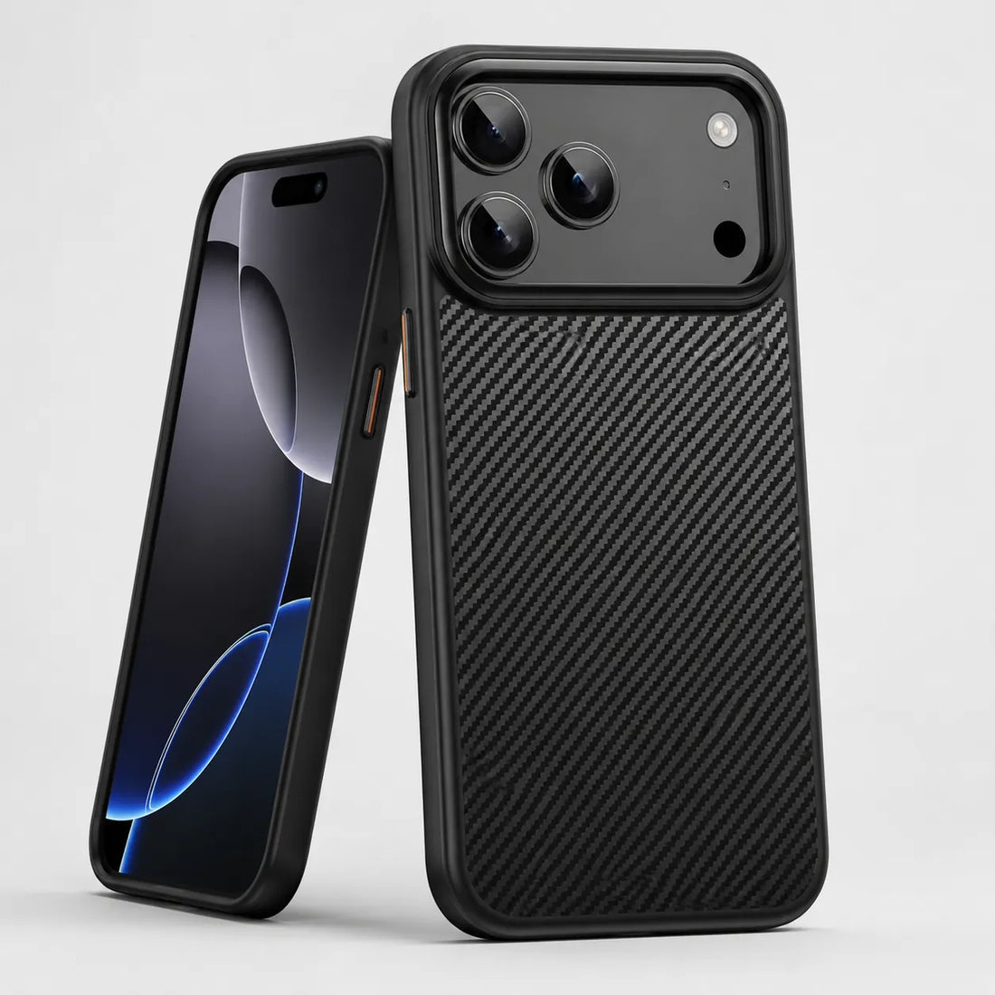 Coque iPhone 17 Pro anti-choc effet fibre carbone