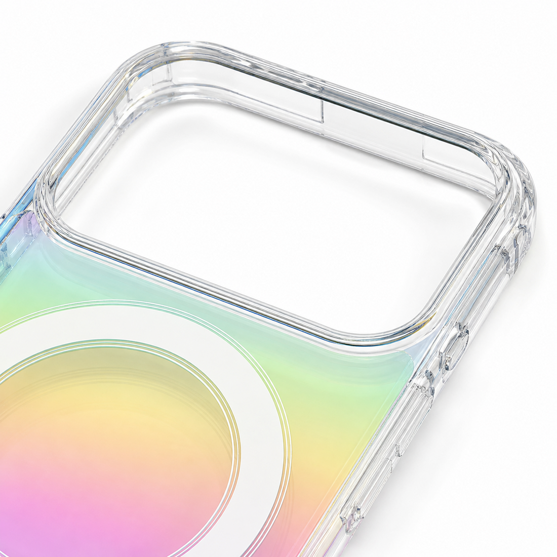 Coque iPhone 17 Pro arc-en-ciel avec anneau magnétique intégré